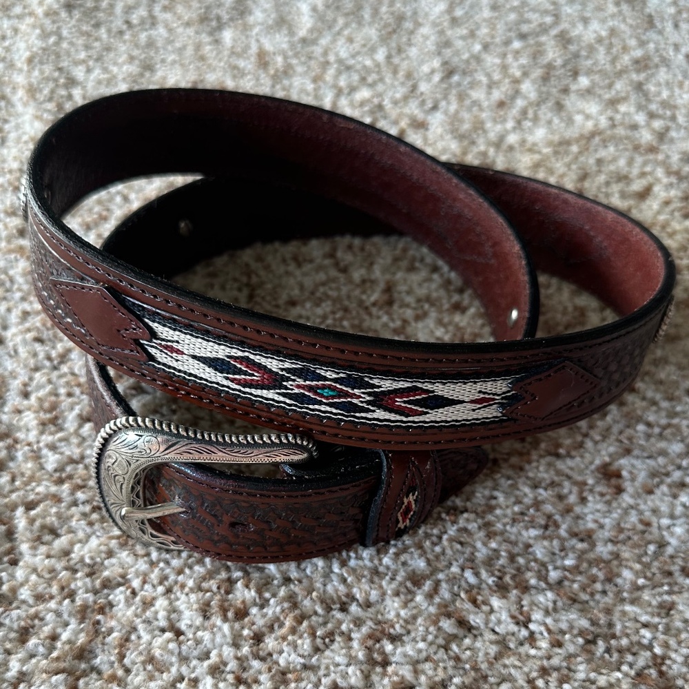 Mens Wrangler Leather Belt